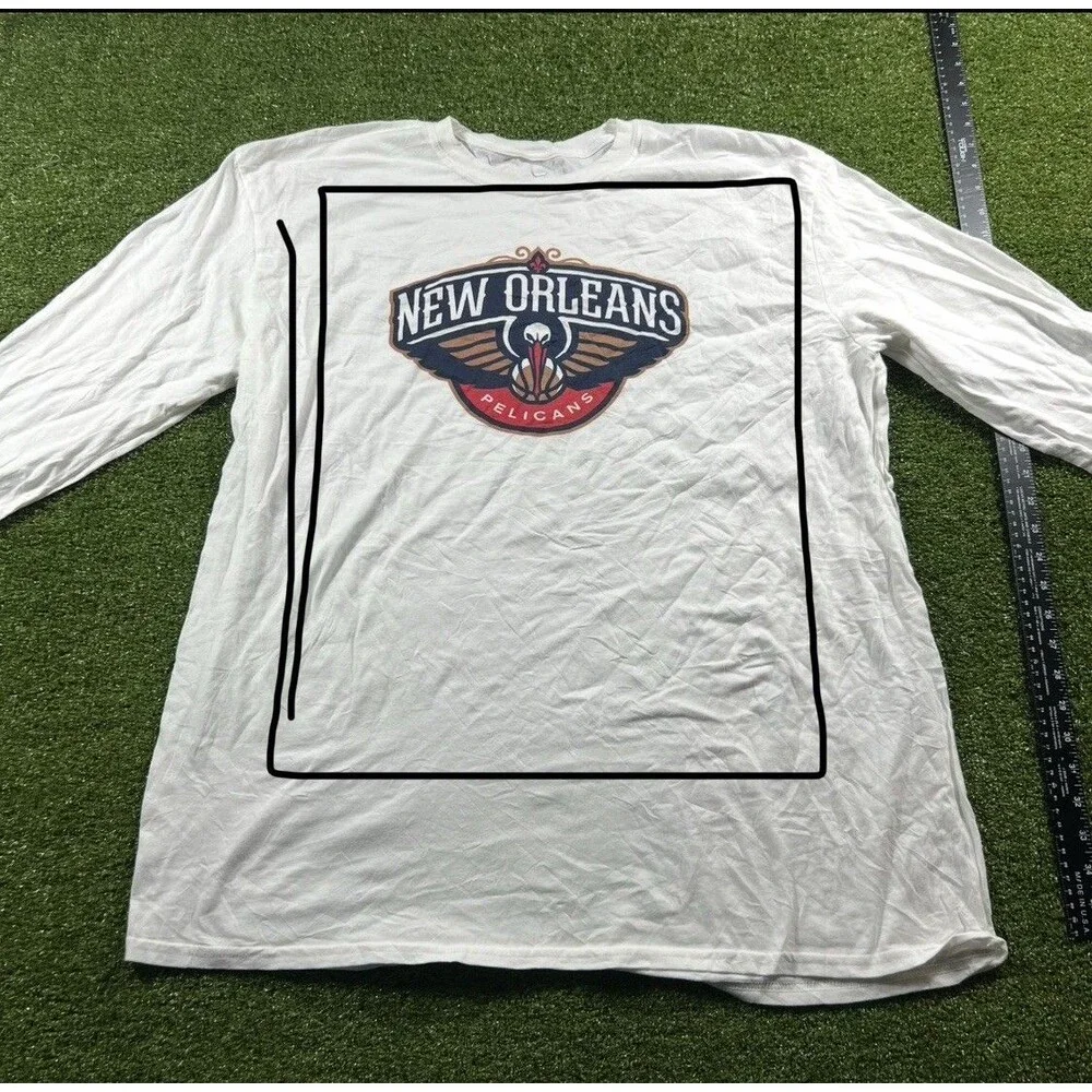 Men’s 2XL - Fanatics NBA New Orleans Pelicans Basketball L/S T-Shirt White NWOt